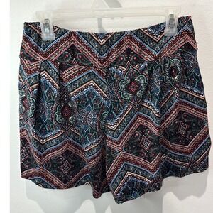 French Laundry Shorts Size L Black Red Patterned Women's